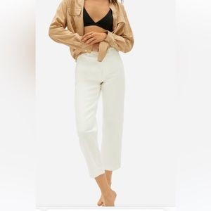 Everlane straight leg crop bone white size 00